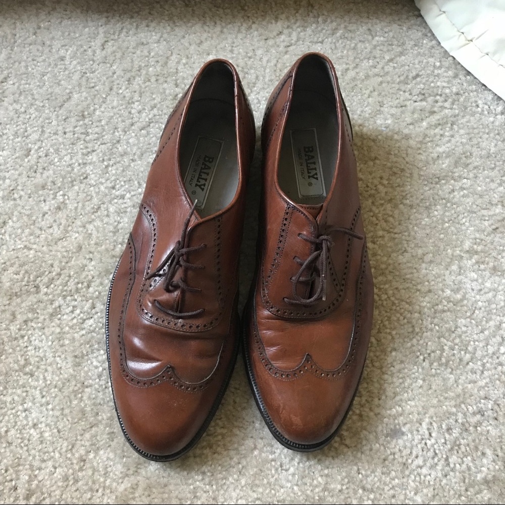 Bally Brown Leather Oxford Shies Size 8.5